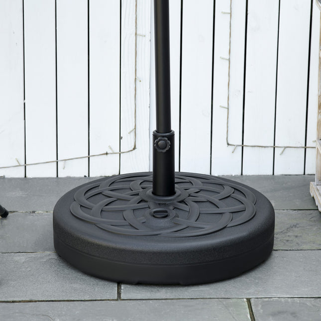 Parasol stand for balcony & garden - 35 kg, round, black