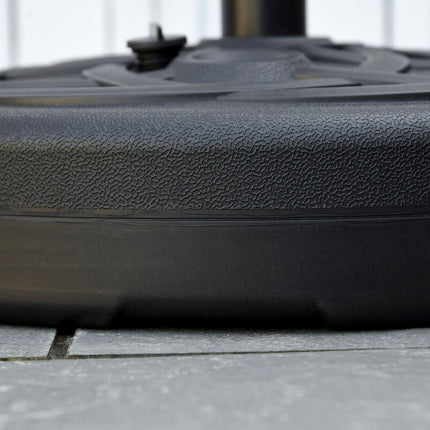 Parasolstandaard te vullen tot 35 kg Paraplubak, ronde parapluhouder, parasolgewicht, standaard voor parasol Ø38/48 mm, voor balkon, terras, tuin, zwart