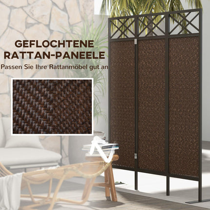 Garden room divider, Rattan look, UV resistant, 148x181 Cm