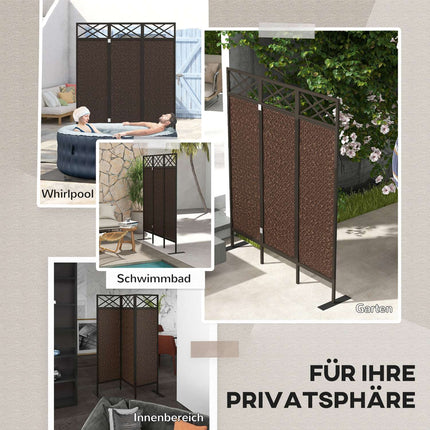 Garden room divider, Rattan look, UV resistant, 148x181 Cm