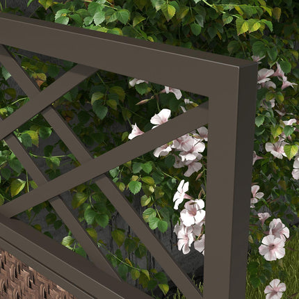 Garden room divider, Rattan look, UV resistant, 148x181 Cm
