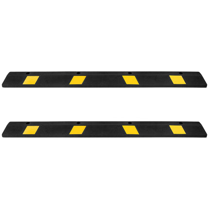 Parking Stopper Set, 2-Piece 72-In Rubber With Reflective Strips