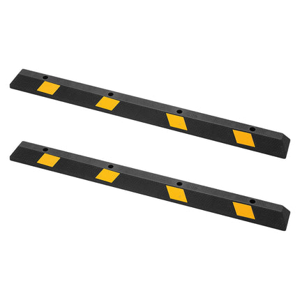 Parking Stopper Set, 2-Piece 72-In Rubber With Reflective Strips