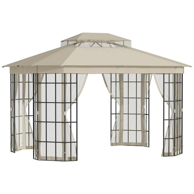 Outdoor marquee, Double roof - 3.65x3m, Mosquito net