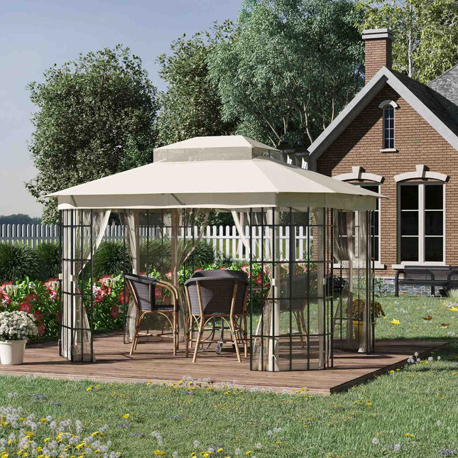 Outdoor marquee, Double roof - 3.65x3m, Mosquito net
