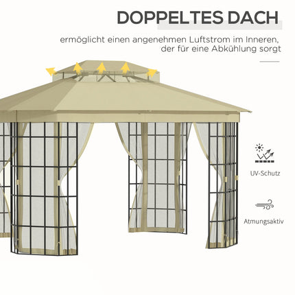 Outdoor marquee, Double roof - 3.65x3m, Mosquito net