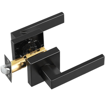 Passage Door Lever Handle Set, Matte Black, 6-Pack