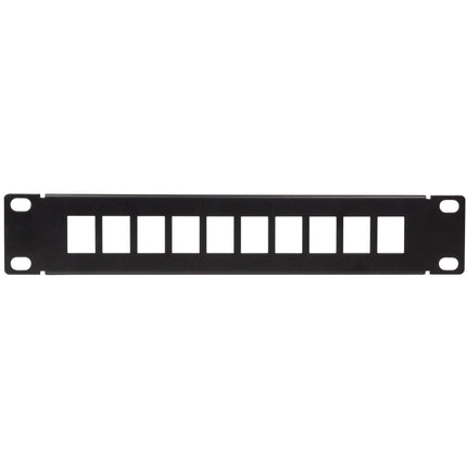 Patch panel for 10 Keystone sockets for 10" rack U1 Black