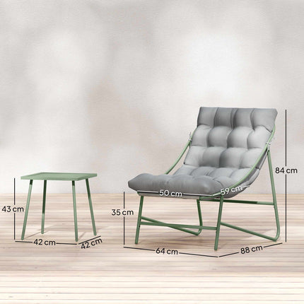 Patio Furniture Set – 2 Chairs, Table, Steel Frame