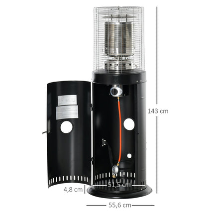 Patio heater, stainless steel, portable with safety switch