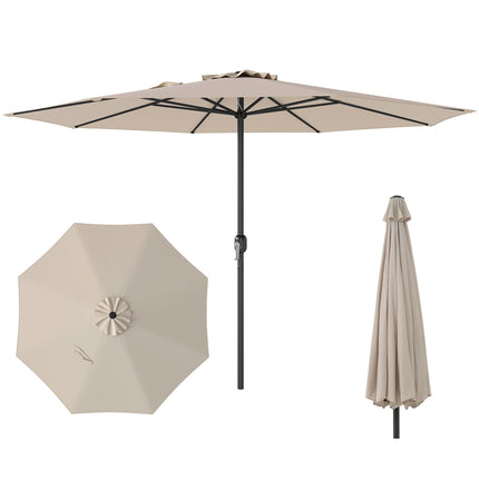 Patio Market Umbrella 3.6 m, Crank Handle, Beige
