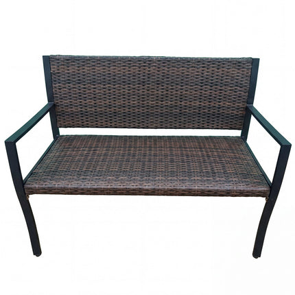 Patio Rattan Loveseat, Mixed Brown, 800 lbs Capacity