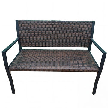 Patio Rattan Loveseat, Mixed Brown, 800 lbs Capacity