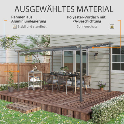 Aluminum Pergola 4x3m, Adjustable roof, UV protection