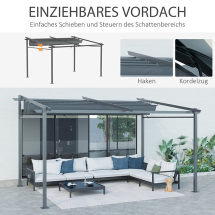 Aluminum Pergola 4x3m, Adjustable roof, UV protection