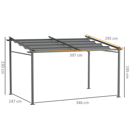 Aluminum Pergola 4x3m, Adjustable roof, UV protection