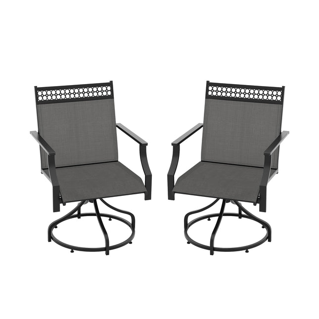 Draaibare tuinstoelen, set van 2, sneldrogend, grijs