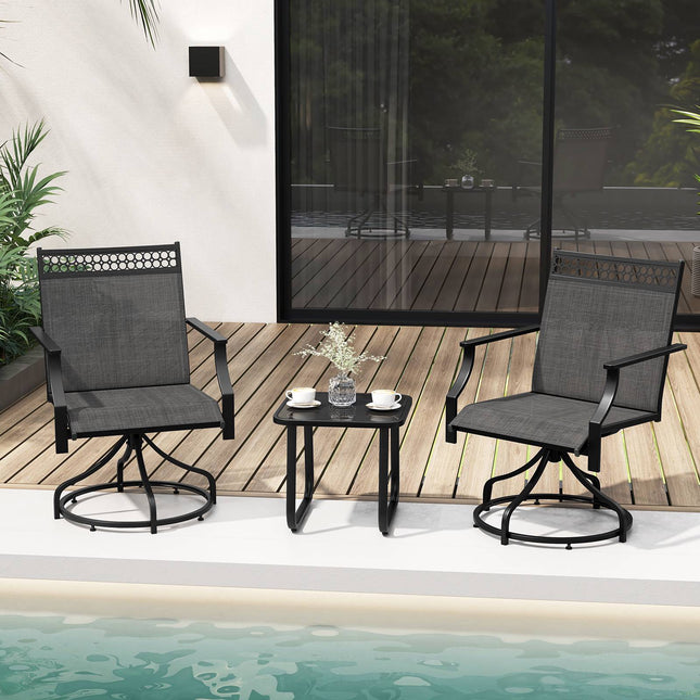Draaibare tuinstoelen, set van 2, sneldrogend, grijs