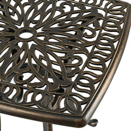 Patio Table with Umbrella Hole – Cast Aluminum, Square