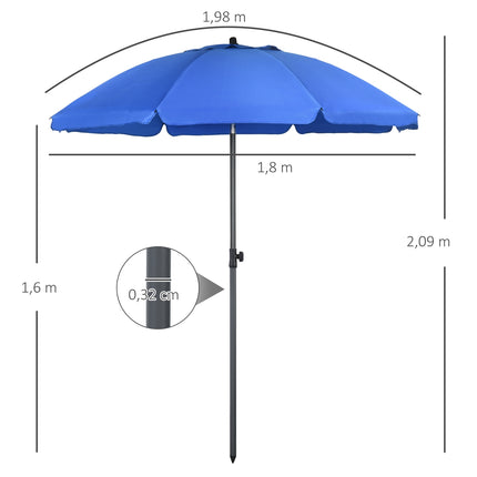 Patio umbrella, Ø180cm, UV protection, adjustable tilt