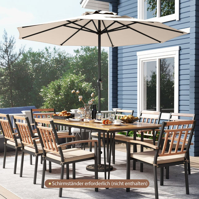 Patio Umbrella 250 cm with Crank and 8 Ribs, Beige