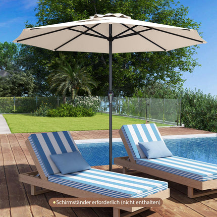 Patio Umbrella 250 cm with Crank and 8 Ribs, Beige