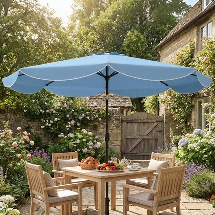 Patio Umbrella, 265 cm, Adjustable Tilt, Blue