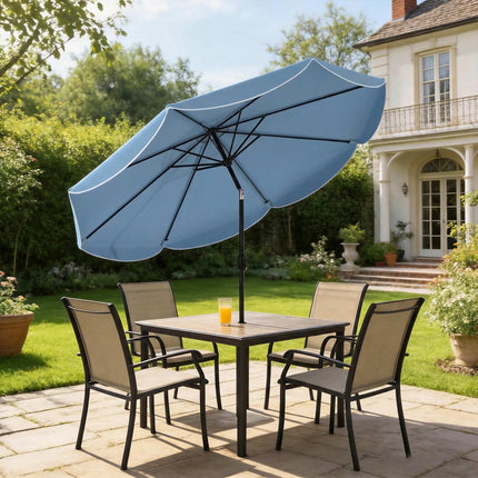 Patio Umbrella, 265 cm, Adjustable Tilt, Blue