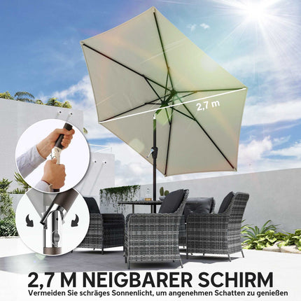 Patio Umbrella, 270 cm, UPF 50+ UV Protection