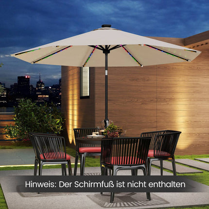 Patio Umbrella 300cm with Solar LED Lights, 9 Modes
