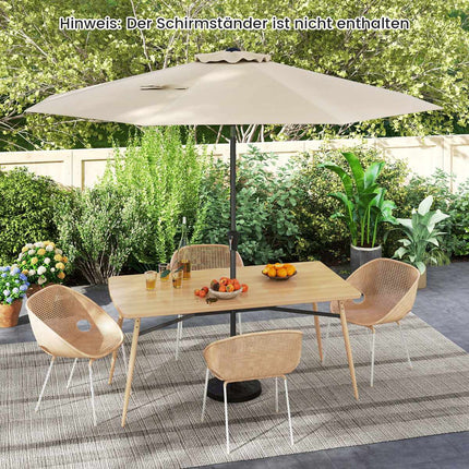 Patio Umbrella 303 cm Diameter, Tilt Function, Beige