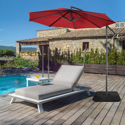 Patio Umbrella Base, Fillable Water or Sand, HDPE Black