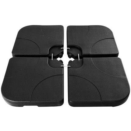 Patio Umbrella Base, Fillable Water or Sand, HDPE Black