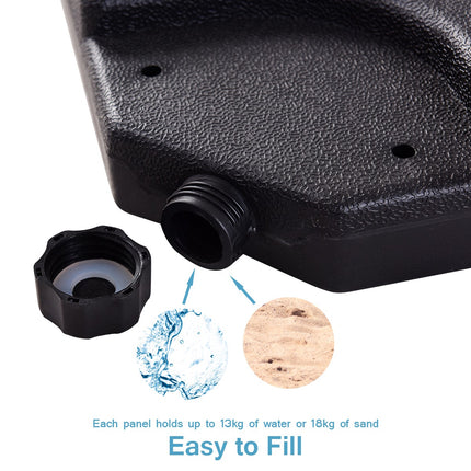 Patio Umbrella Base, Fillable Water or Sand, HDPE Black