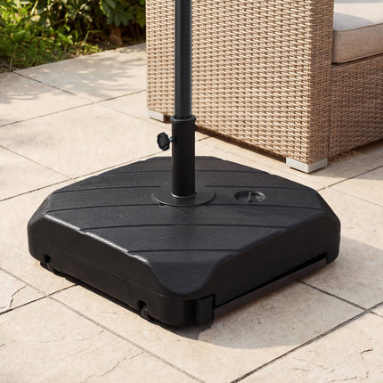 Patio Umbrella Base With Wheels, 211 lb Fillable, 1.5–1.9 in