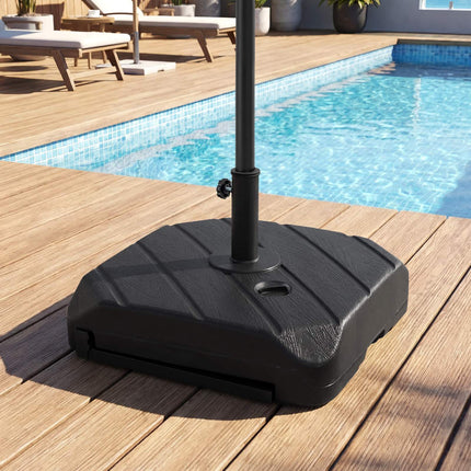 Patio Umbrella Base With Wheels, 211 lb Fillable, 1.5–1.9 in