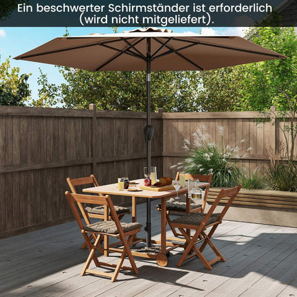 Patio Umbrella with Crank, Tilt Function, 230 cm, Beige