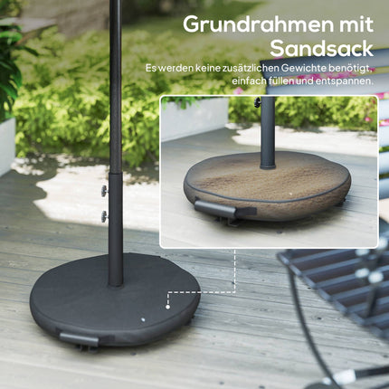 Patio Umbrella with Sandbag Weights, Dual Tilt, UV Protection
