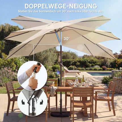 Patio Umbrella with Sandbag Weights, UV Protection, Cream