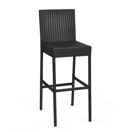 Patio Wicker Bar Stools Set Of 4, Cushions, 30-Inch