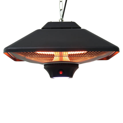 Patio ceiling heater with remote control & LED, 2000W, compact size