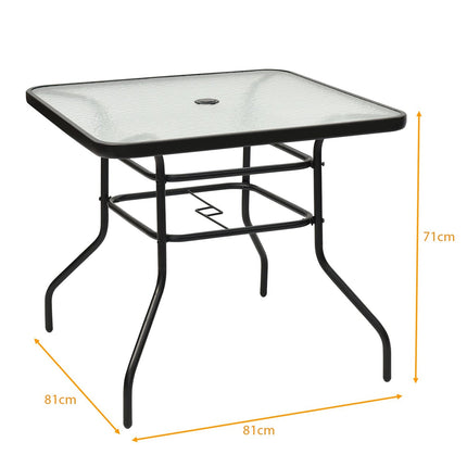 Patio table Rectangular coffee table with table top Bistro table Garden table Glass table Black