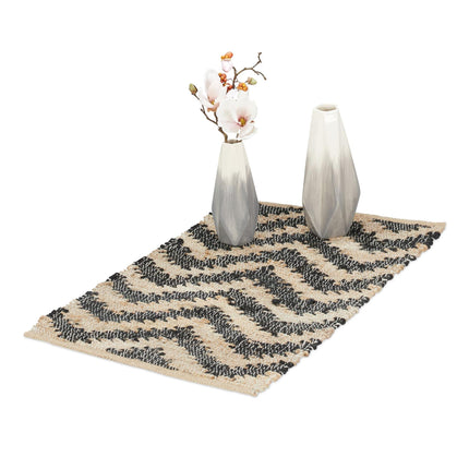 Patterned jute rug 50 x 80 cm