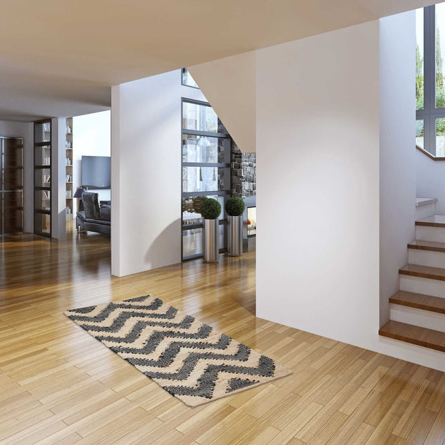 Patterned jute rug 70 x 140 cm