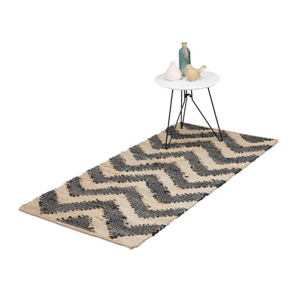 Patterned jute rug 70 x 140 cm