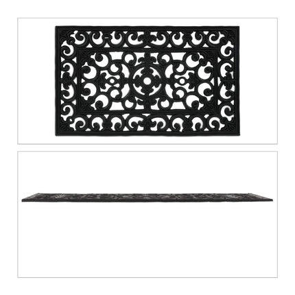 Patterned, rubber door mat