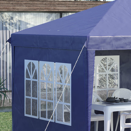 Paviljoen 2,95 x 5,85 m partytent, opvouwbaar paviljoen met UV-bescherming, pop-up paviljoen met ramen en zijwanden, tuintent van Oxford & staal, blauw