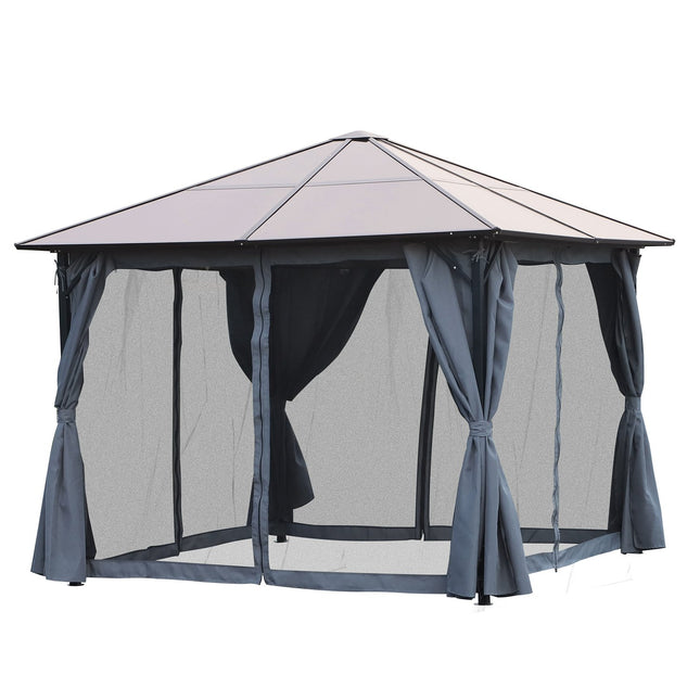 3x3M aluminum garden pavilion tent, dark grey, PC roof