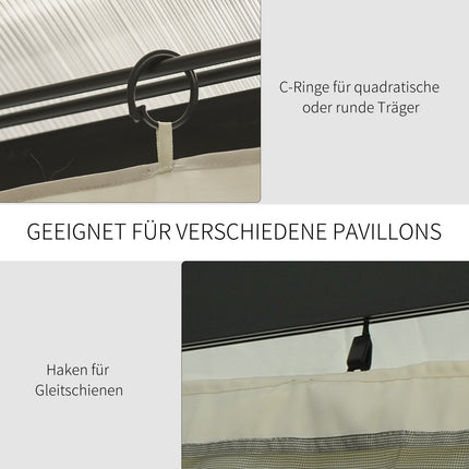 3x4M Beige Polyester Pavilion Side Panels for Party Tents