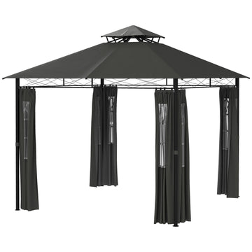 Garden pavilion tent, approx. 3x3m, dark grey, weatherproof
